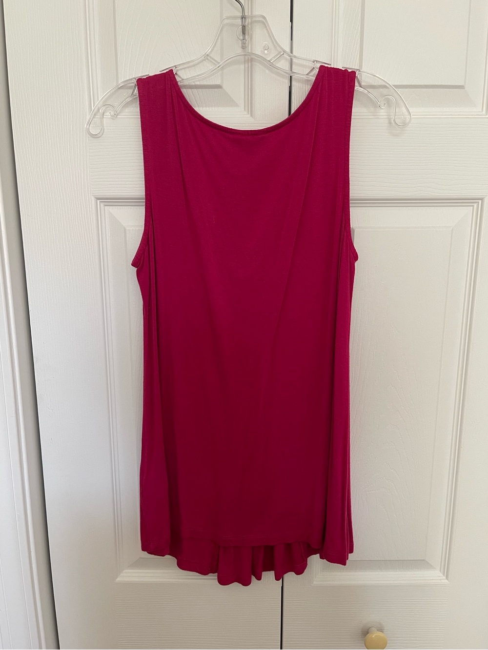 Metro7 Hot Pink V-Neck Pleated Tank Top - Size Medium - Picture 2 of 4